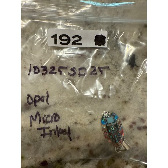 Artisan Handcrafted Sterling Silver Opal Micro Inlay kachina STATEMENT Pendant - Picture 2 of 6